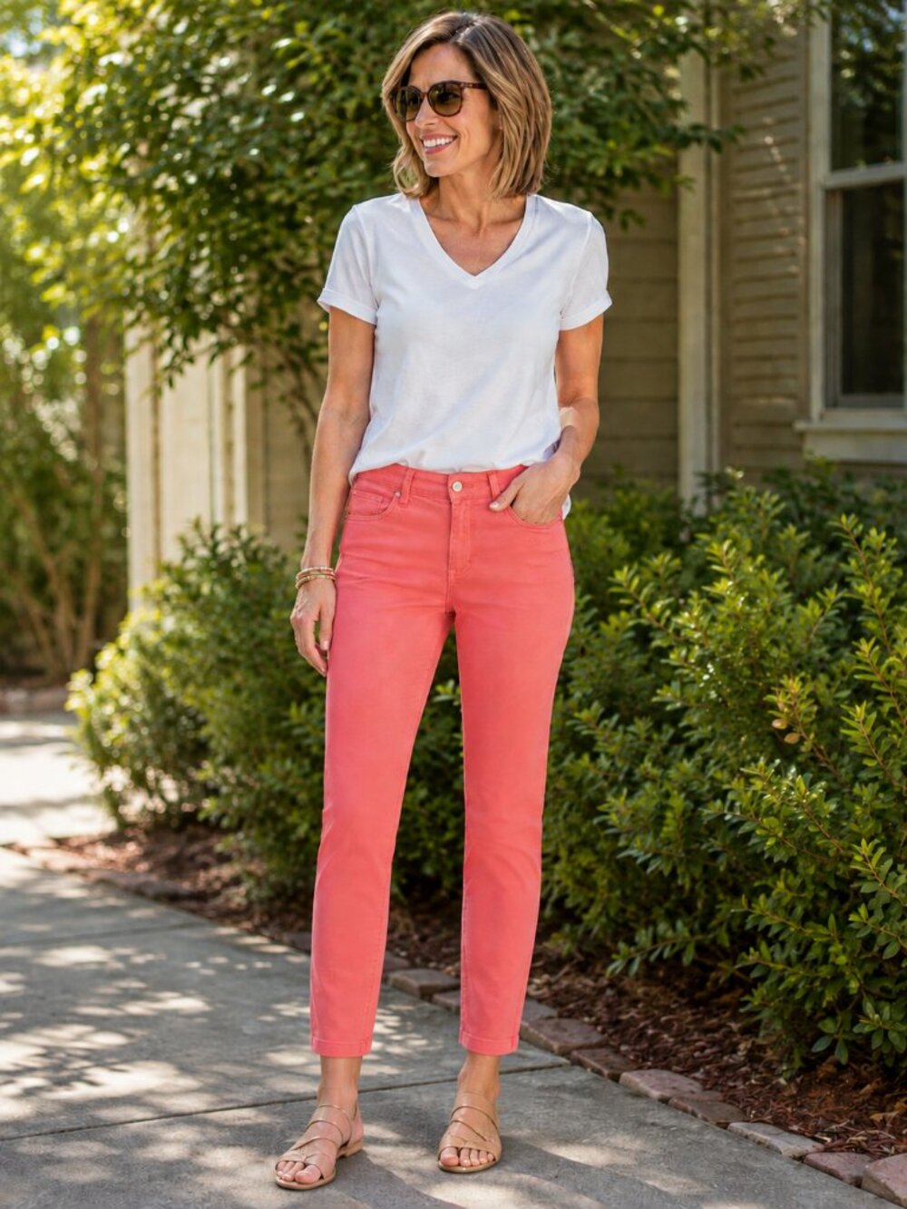 Artisan NY coral/salmon pink ankle length pants NWT size 6